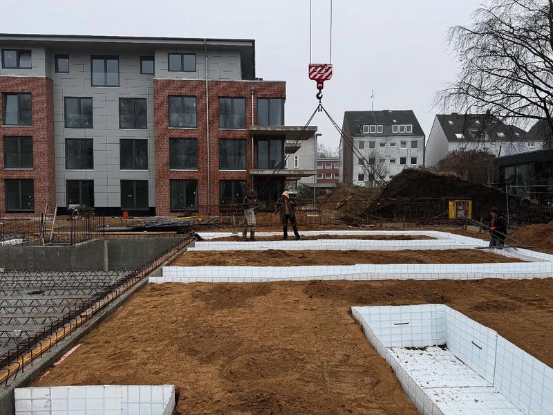 Fundamente und Bodenplatte einer Baustelle